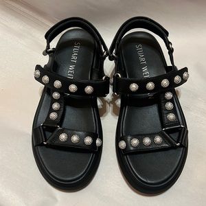 Stuart Weitzman Zoelie Crystal Ball Embellished Sneaker Sandals